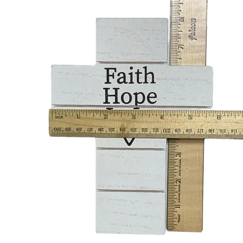 Cross Wall Decor Hanging or Freestanding Religious Home Decor Gift White Black